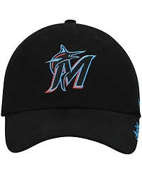 Women's Black Miami Marlins Team Miata Clean Up Adjustable Hat