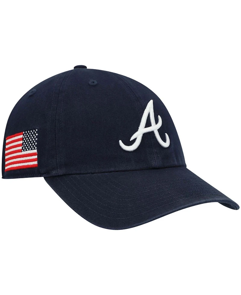 Men's Navy Atlanta Braves Heritage Clean Up Adjustable Hat