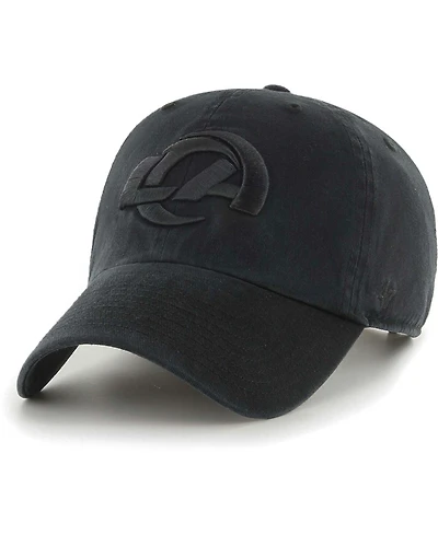 Men's Black Los Angeles Rams Tonal Clean Up Adjustable Hat