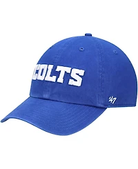 Men's Royal Indianapolis Colts Clean Up Script Adjustable Hat
