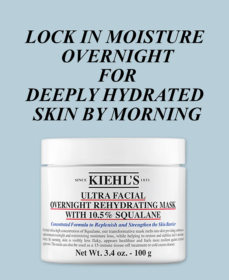 Kiehl's Since 1851 Ultra Facial Overnight Hydrating Mask With 10.5% Squalane, 3.4 oz.