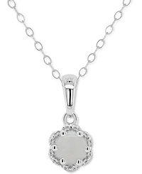 Aquamarine Solitaire 18" Scalloped-Edge Pendant Necklace (3/8 ct. t.w.) in Sterling Silver (Also in Opal)