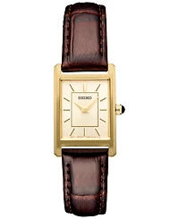 Seiko Women's Essentials Brown Leather Strap Watch 19mm