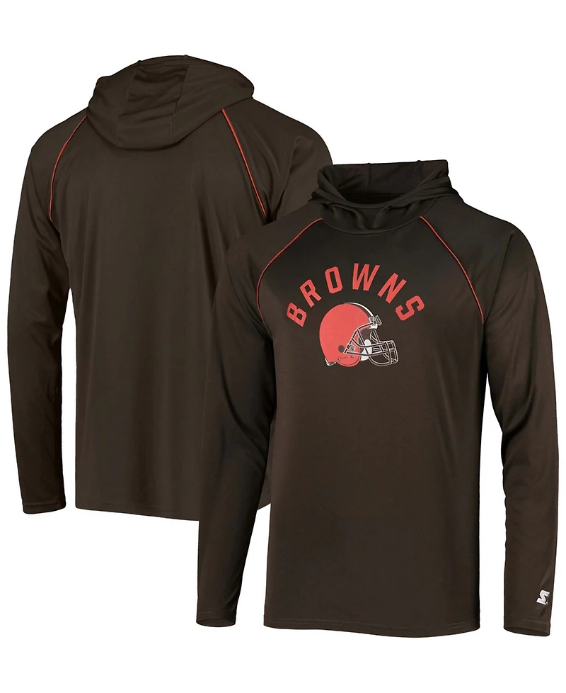 Men's Brown Cleveland Browns Raglan Long Sleeve Hoodie T-shirt