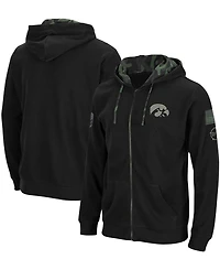 Men's Black Iowa Hawkeyes Oht Military-Inspired Appreciation Waffle Full-Zip Hoodie