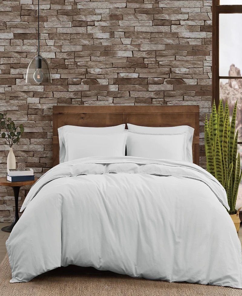 Frye Cotton/Linen 3 Piece Duvet Cover Set, Queen