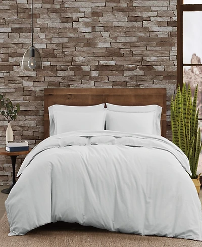 Frye Cotton/Linen 3 Piece Duvet Cover Set, Queen