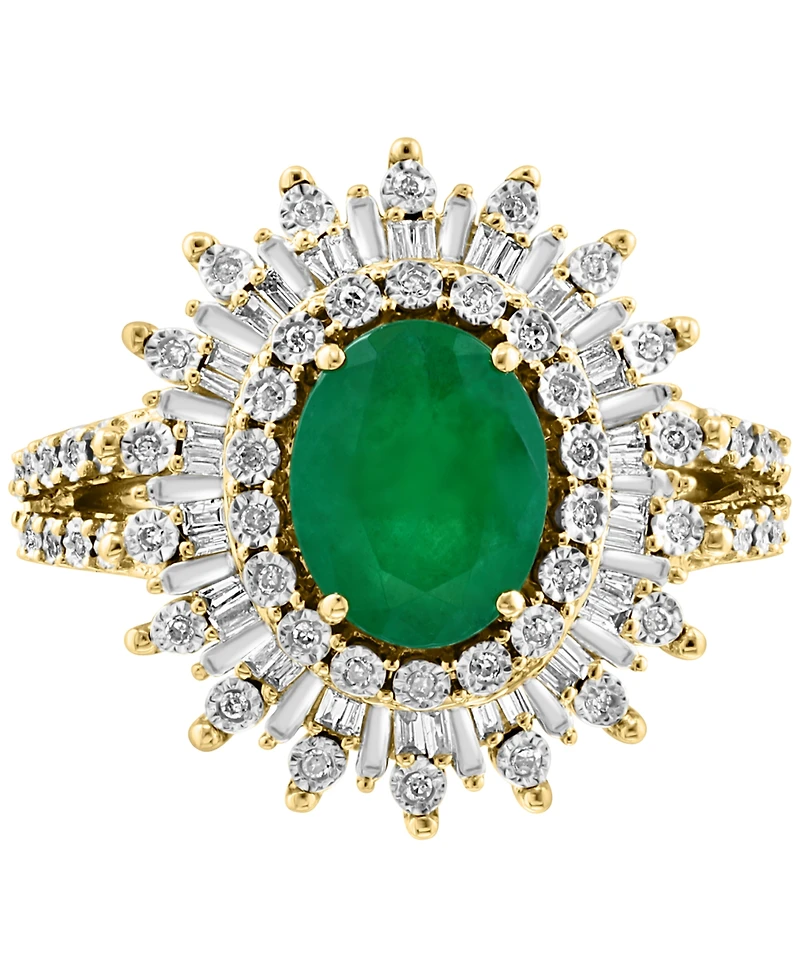 Effy Ruby (1-7/8 ct. t.w.) & Diamond (1/4 Halo Statement Ring 14k White Gold (Also Sapphire and Emerald)