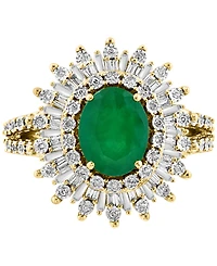 Effy Ruby (1-7/8 ct. t.w.) & Diamond (1/4 Halo Statement Ring 14k White Gold (Also Sapphire and Emerald)