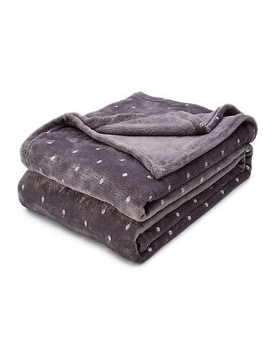 Superior Ultra -Plush Polka Dot Fleece Blanket, Full/Queen