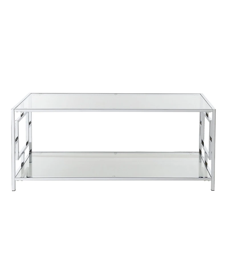 Convenience Concepts 42" Chrome Town Square Coffee Table with Shelf