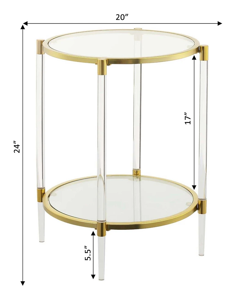 Royal Crest 2 Tier Acrylic Glass End Table