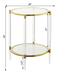 Royal Crest 2 Tier Acrylic Glass End Table