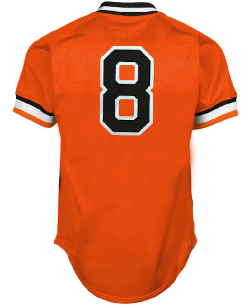 Men's Cal Ripken Jr Orange Baltimore Orioles 1988 Authentic Cooperstown Collection Mesh Batting Practice Jersey
