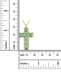 Enamel Cross Overlay 18" Pendant Necklace in 14k Gold