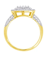 Cubic Zirconia Cushion Ring Fine Gold Plate or Silver