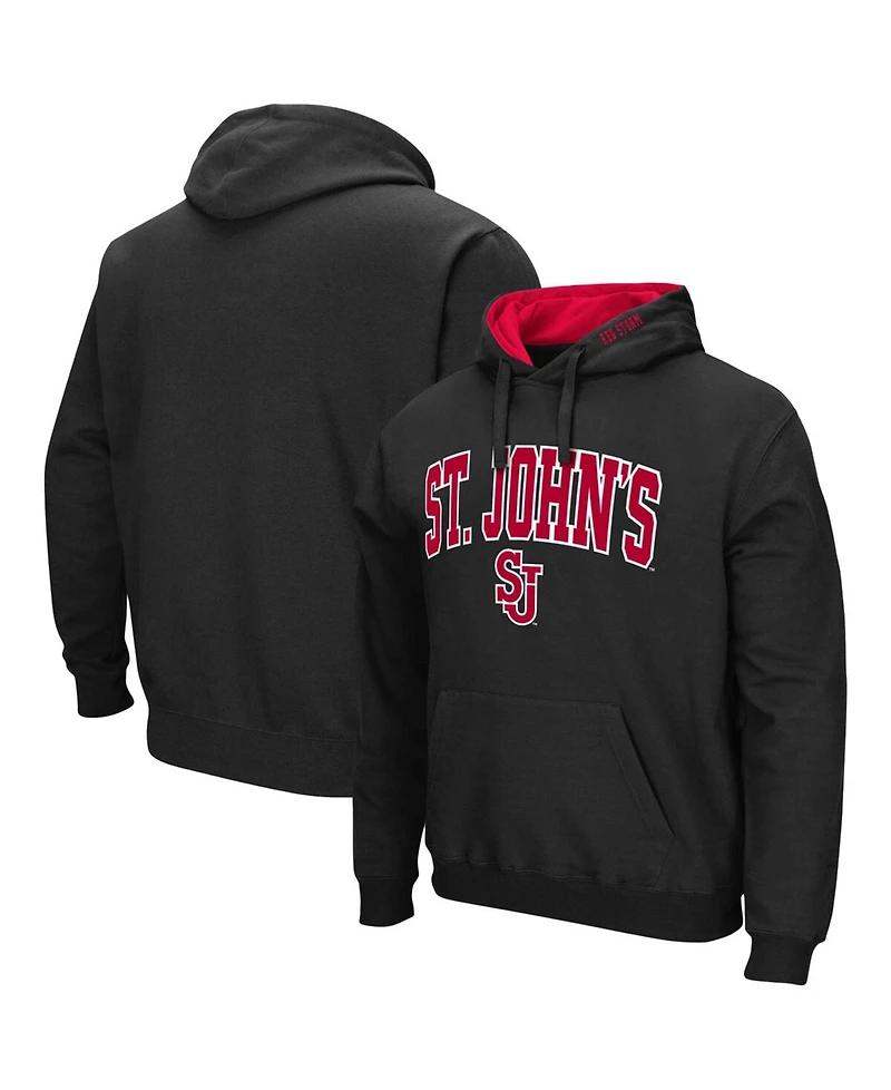 Men's Black St. Johns Red Storm Arch and Logo Pullover Hoodie