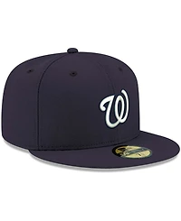 Men's Navy Washington Nationals Logo White 59FIFTY Fitted Hat