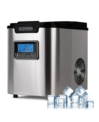 Black & Decker 26 lb. Capacity Stainless Steel Ice Maker, 2.2L (0.58 gallons) water reservoir