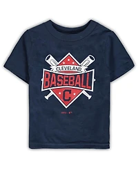 Toddler Boys and Girls Navy Cleveland Guardians Diamond Bats T-shirt