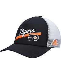 Women's Black, White Philadelphia Flyers Foam Trucker Snapback Hat