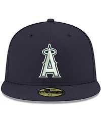 Men's Navy Los Angeles Angels Logo White 59FIFTY Fitted Hat