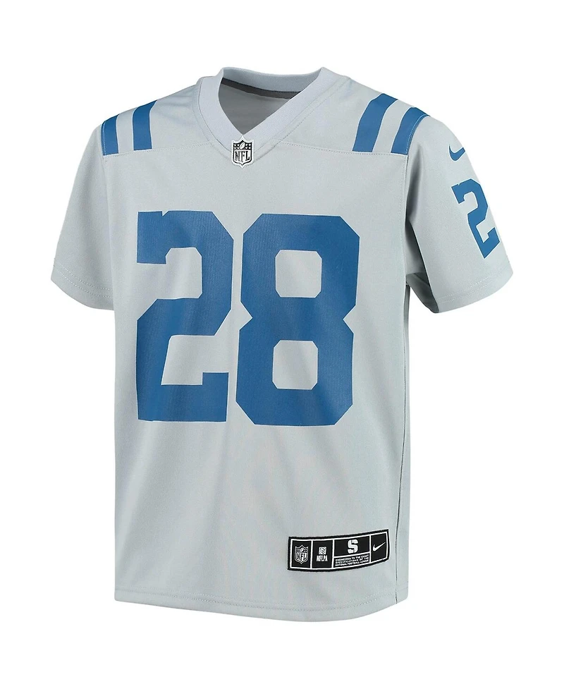 Big Boys Jonathan Taylor Gray Indianapolis Colts Inverted Team Game Jersey