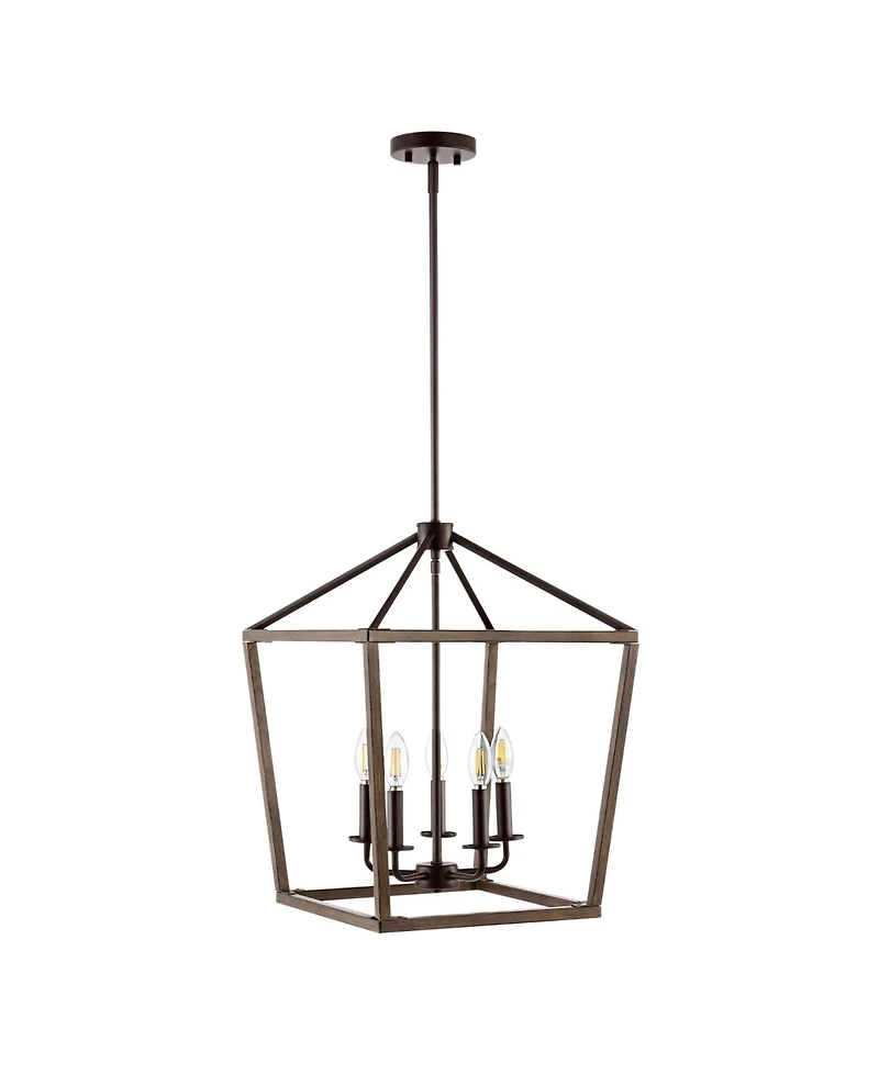 Oria 5-Light Iron Farmhouse Industrial Lantern Led Pendant