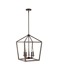 Oria 5-Light Iron Farmhouse Industrial Lantern Led Pendant