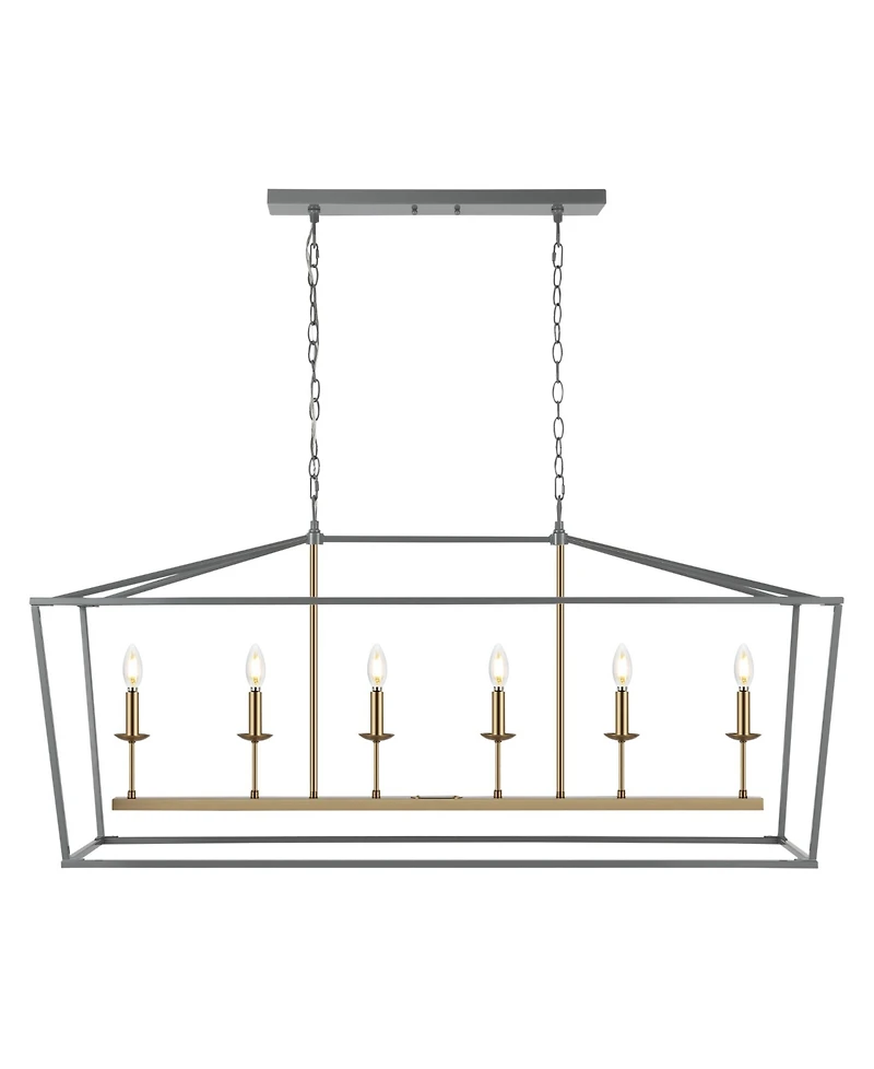 Pagoda Linear 6-Bulb Classic Traditional Led Pendant