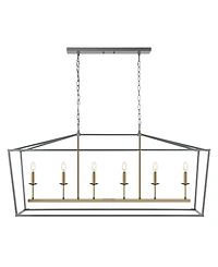 Pagoda Linear 6-Bulb Classic Traditional Led Pendant