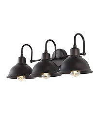 Frisco 3-Light Farmhouse Industrial Iron Shade Vanity