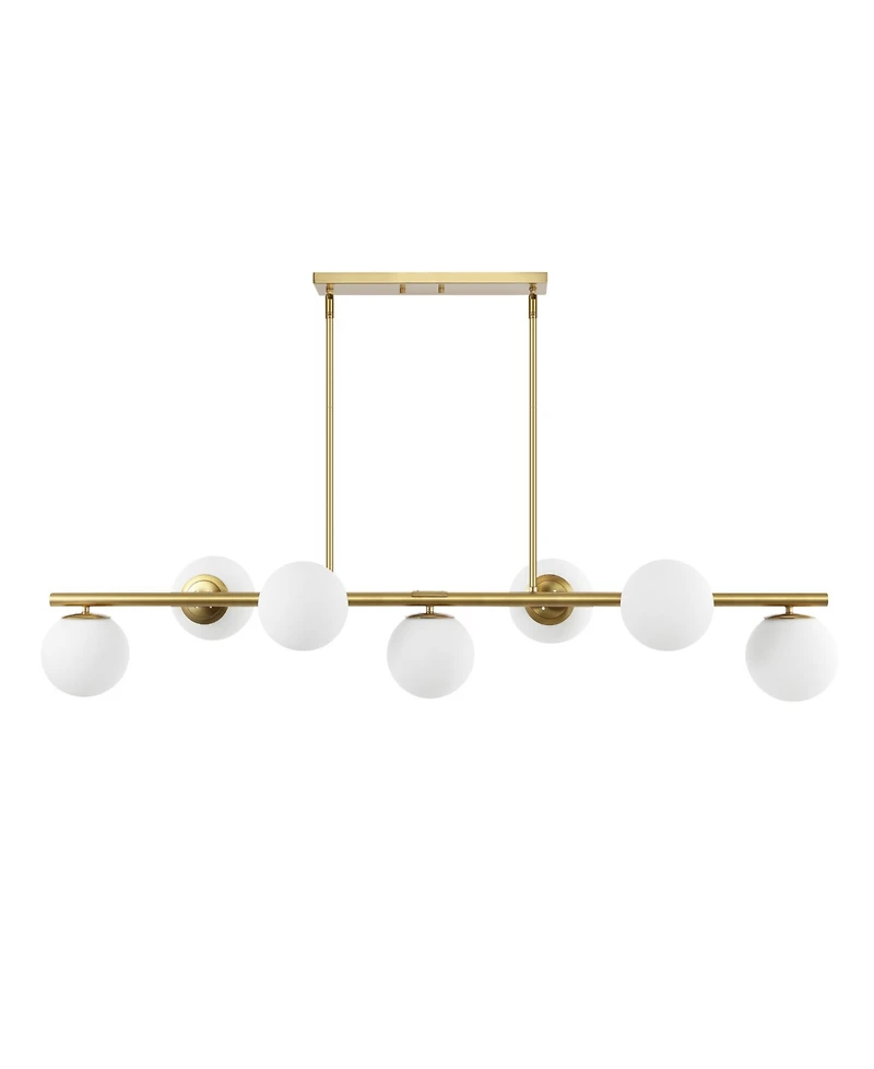 Luca Parisian 7-Light Modern Glam Iron Globe Linear Led Pendant