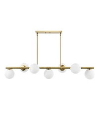 Luca Parisian 7-Light Modern Glam Iron Globe Linear Led Pendant