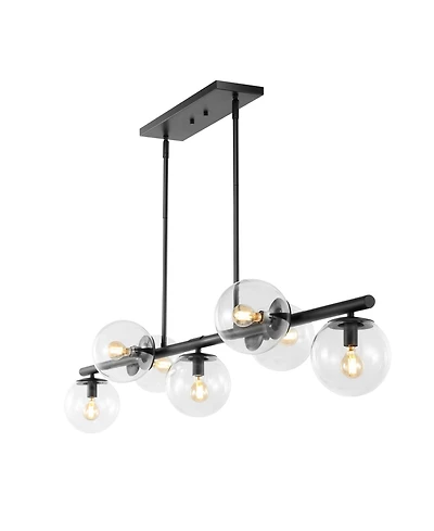 Luca Parisian 7-Light Modern Glam Iron Globe Linear Led Pendant