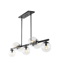 Luca Parisian 7-Light Modern Glam Iron Globe Linear Led Pendant