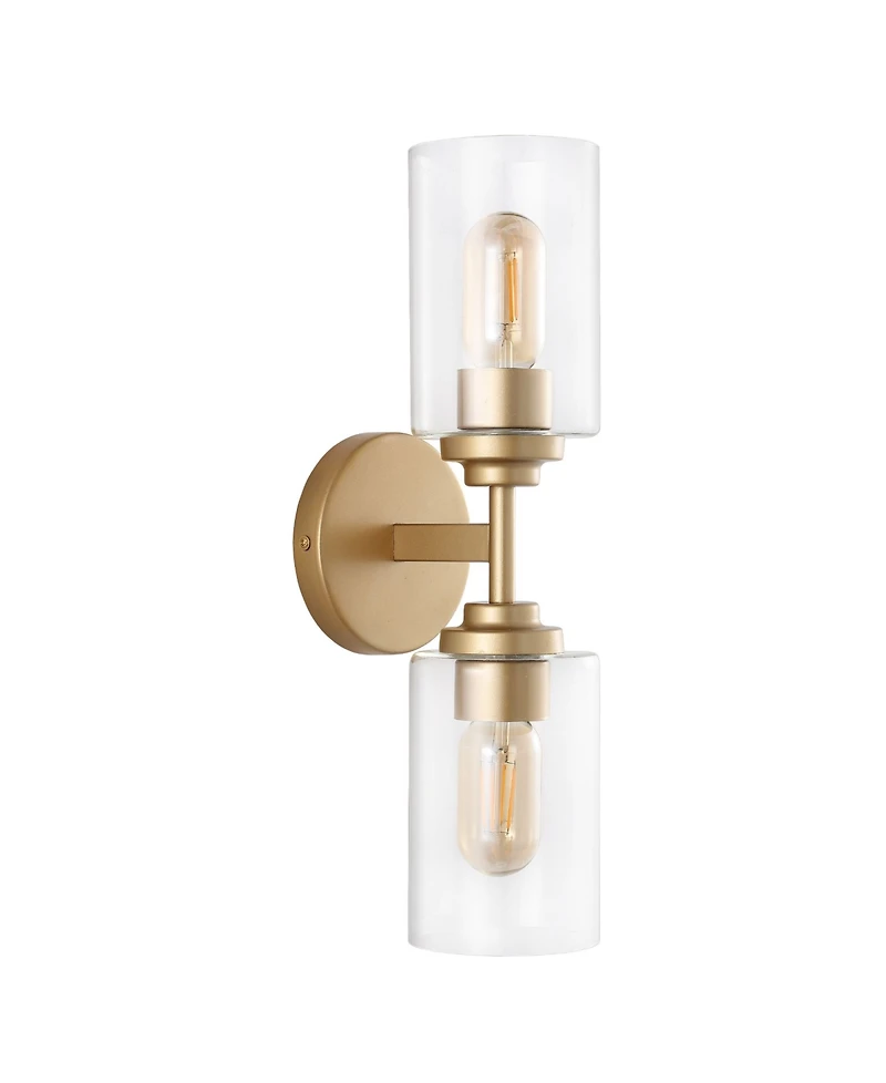 Giles 2-Light Farmhouse Industrial Iron Cylinder Led Sconce