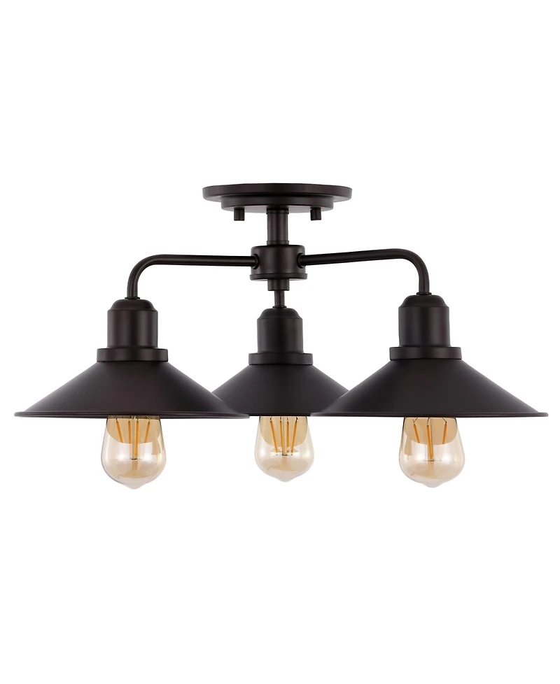 Calvin 3-Light Iron Industrial Led Pendant