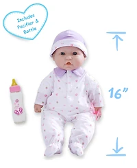 La Baby Caucasian 16" Soft Body Baby Doll Purple Outfit