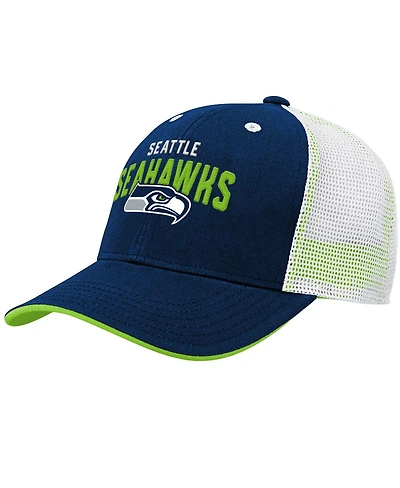 Big Boys College Navy Seattle Seahawks Core Lockup Snapback Hat