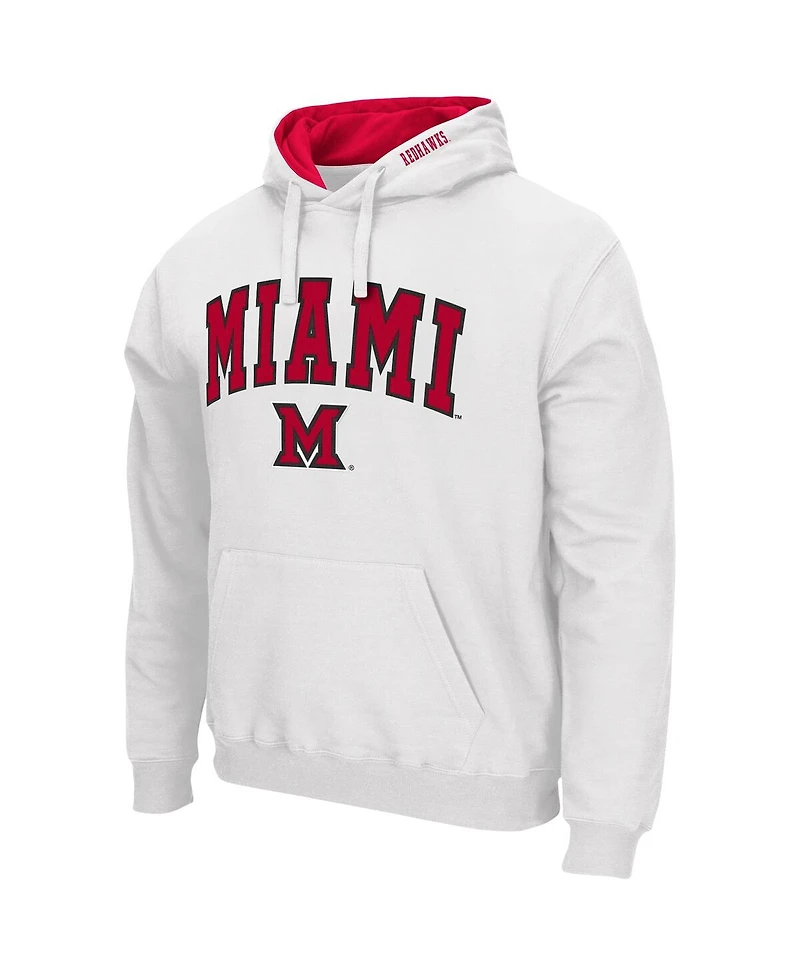 Men's Charcoal Miami University Redhawks Arch and Logo Pullover Hoodie