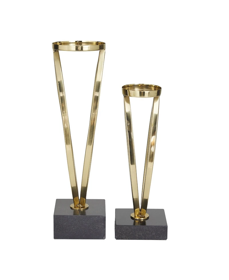 Stainless Steel Candle Holder, Set of 2