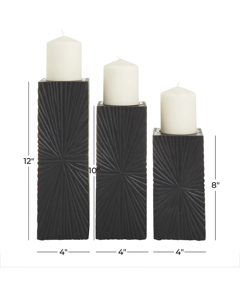 CosmoLiving by Cosmopolitan Mdf Contemporary Candle Holder, Set of 3