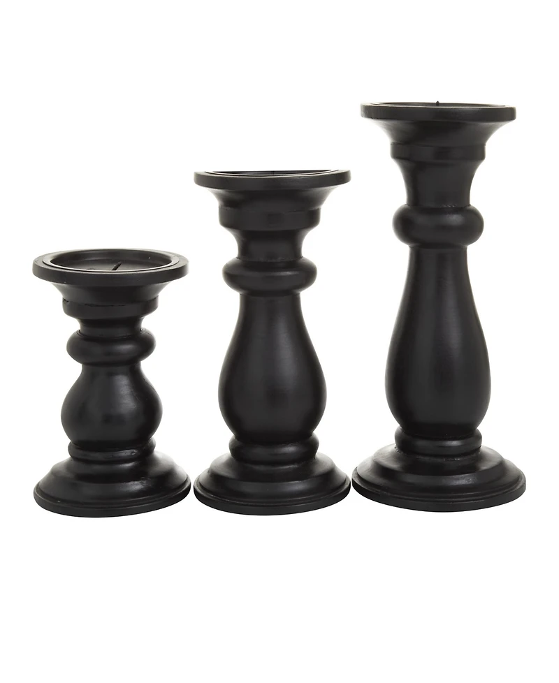 Wood French Country Candle Holder, Set of 3