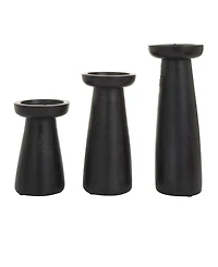 CosmoLiving by Cosmopolitan Mango Wood Modern Candle Holder, Set of 3