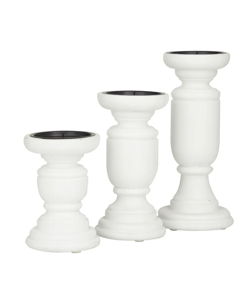 Mango Wood French Country Candle Holder, Set of 3