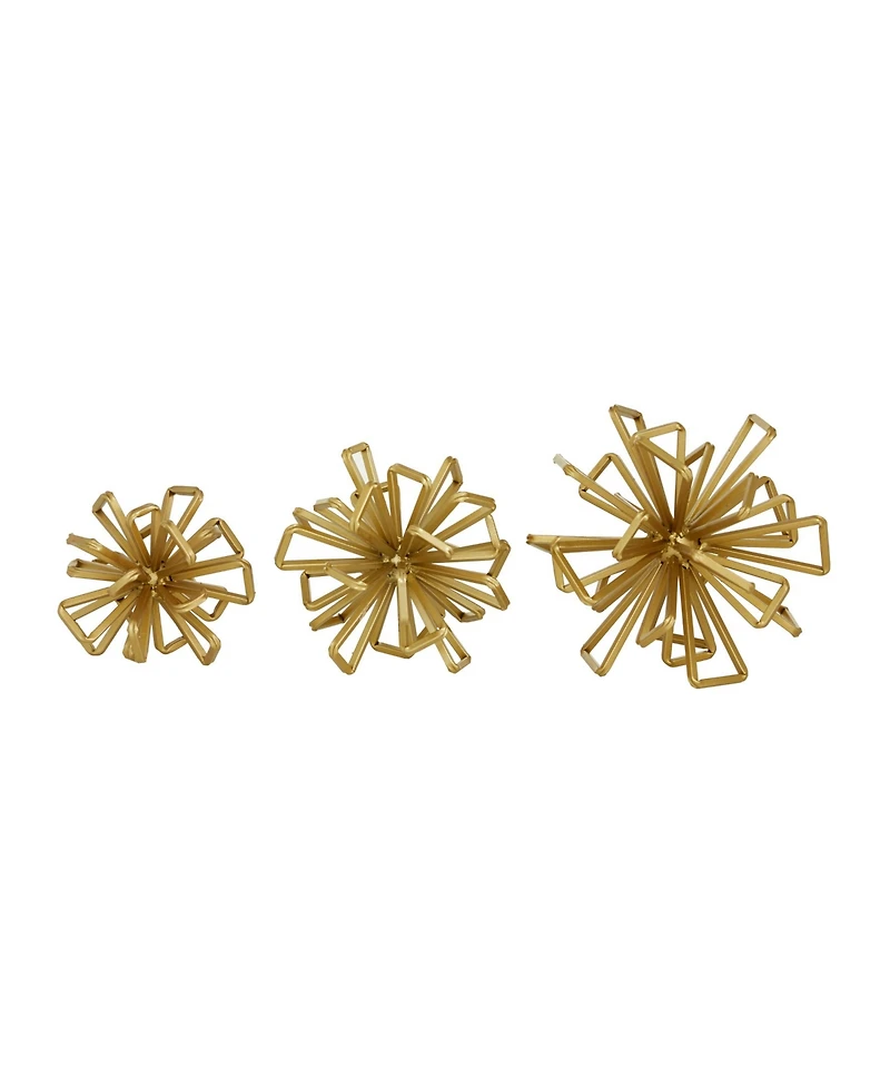 Metal Glam Geometric Sculpture, Set of 3
