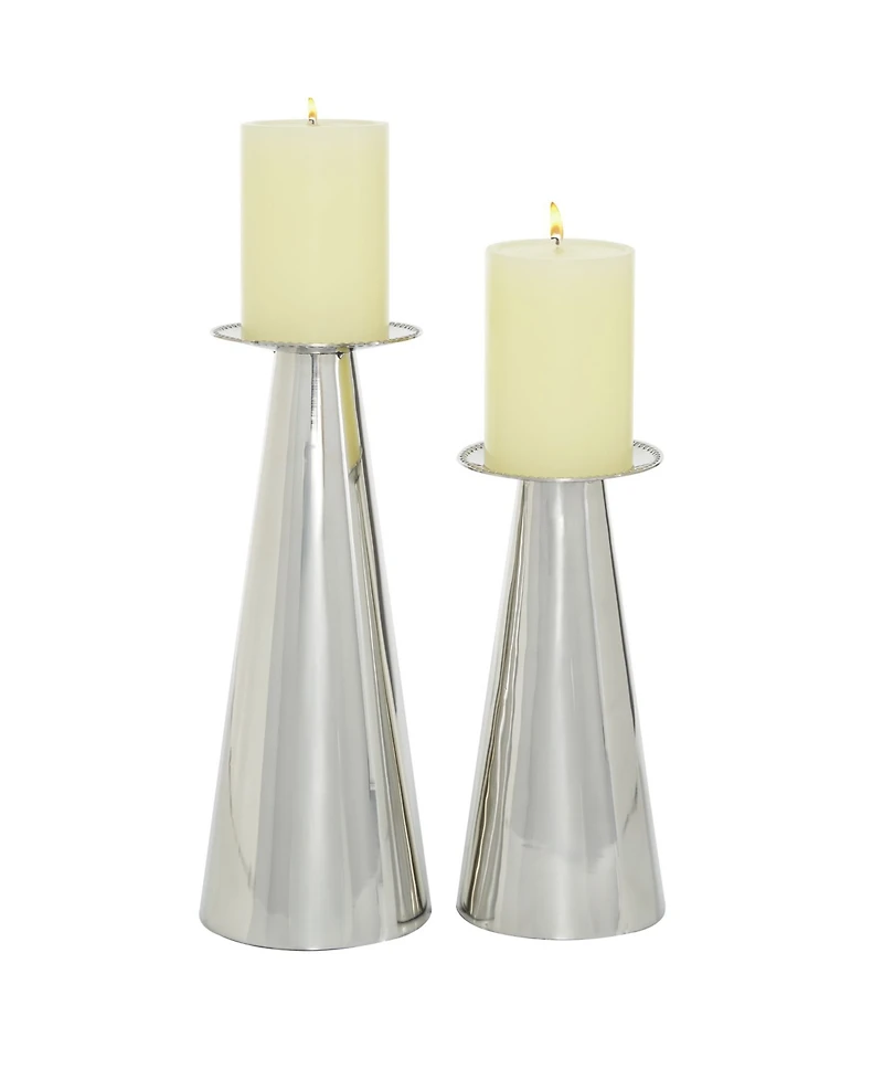 Stainless Steel Glam Candle Holder, Set of 2