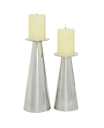 Stainless Steel Glam Candle Holder, Set of 2