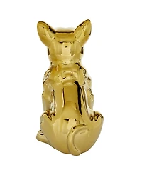 CosmoLiving by Cosmopolitan Ceramic Glam Dog Sculpture, 12" x 6"